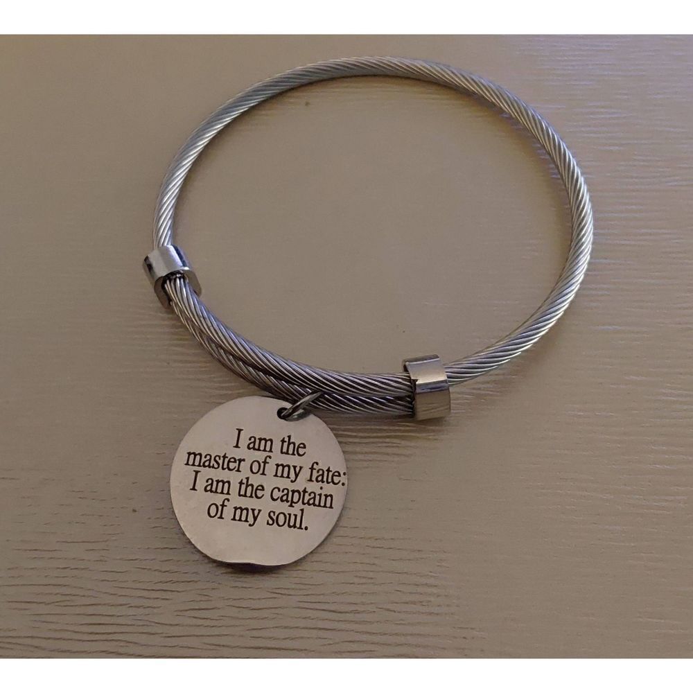 Pretty Expandable Twisted Inspirational Bangle Bracelet